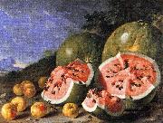 Luis Melendez Still Life with Watermelons and Apples, Museo del Prado, Madrid. Spain oil painting artist